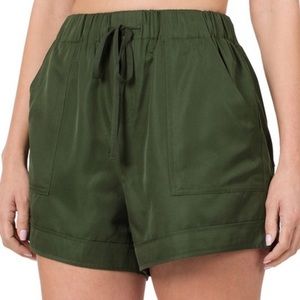 NEW Woven Paperbag Drawstring Shorts